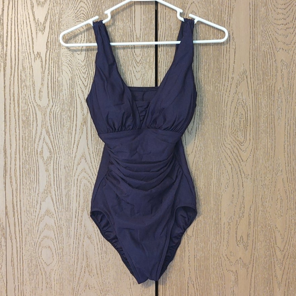 Plum color one-piece swimsuit, Lands' End, size 4